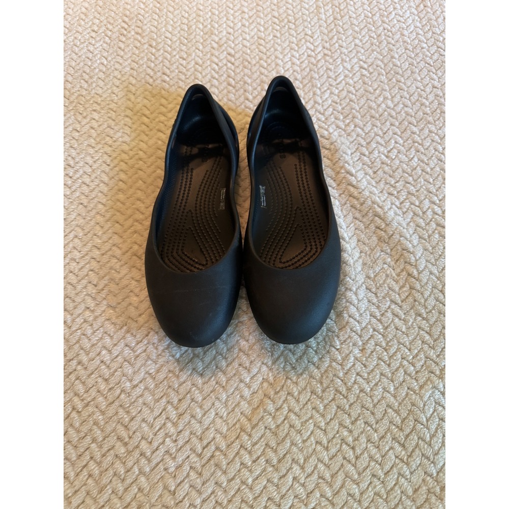 Crocs Kadee Black Ballet Flats Womens Size 10 Comfort Slip On Shoes 11215